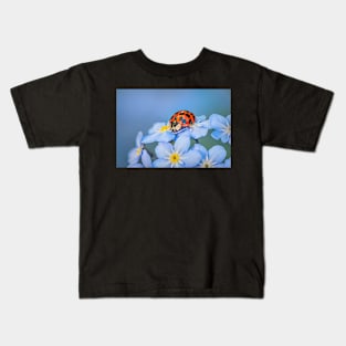 Ladybird on Forget-me-not Kids T-Shirt